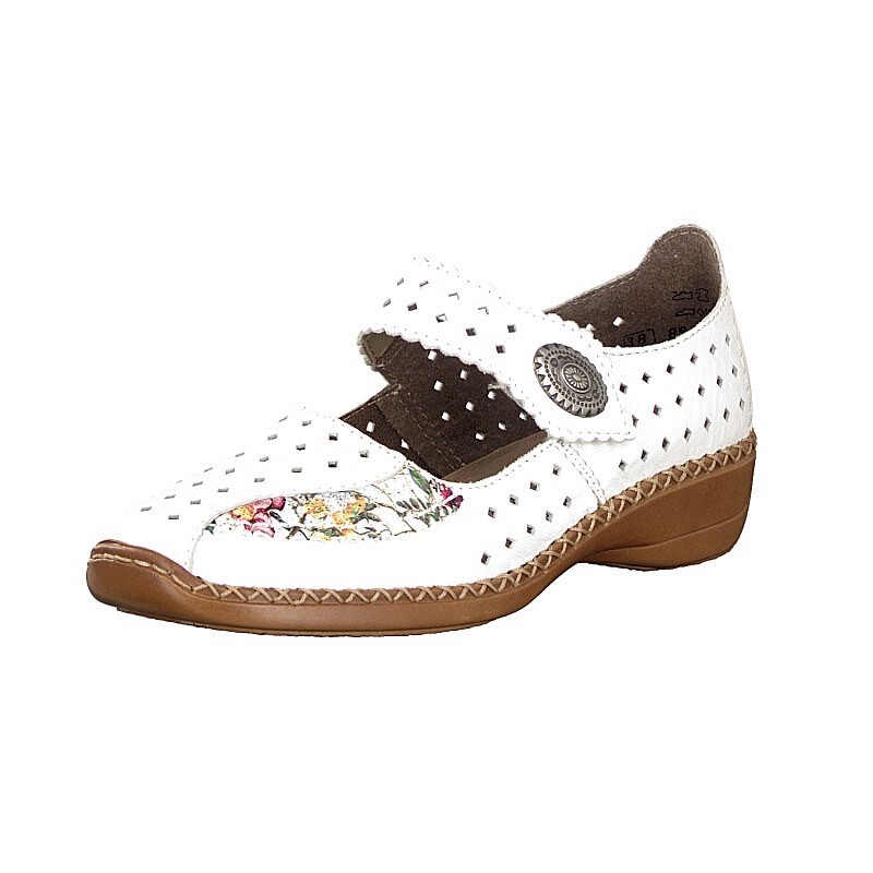 Damske Slip On Rieker 413J3-80, Biele